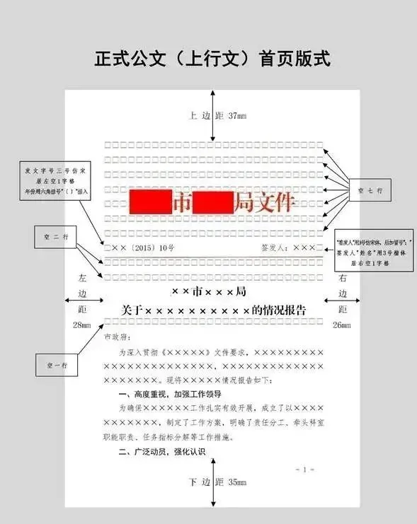 上行文首页版式